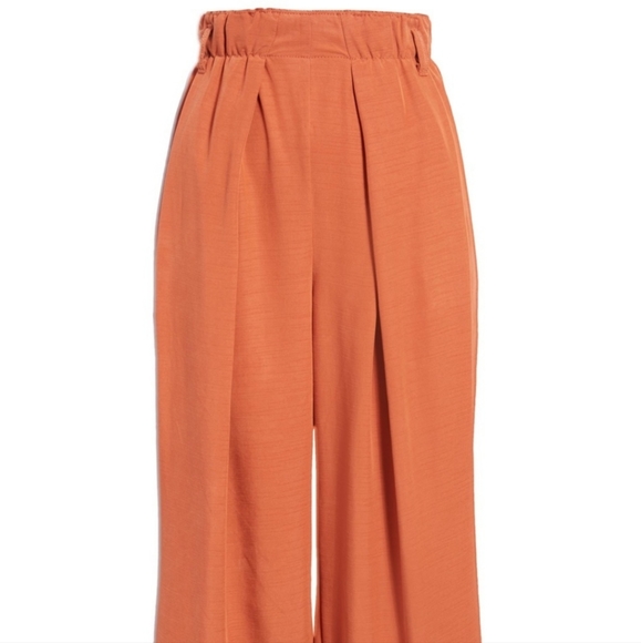 Free People Nothing to Say Pleated Trouser Orange NWOT - Picture 12 of 14